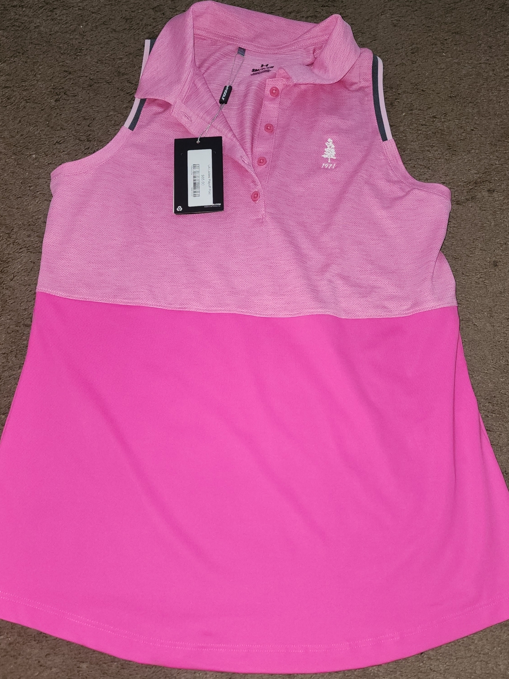 Under Armour Two-Tone Pink Sleeveless Polo Tank